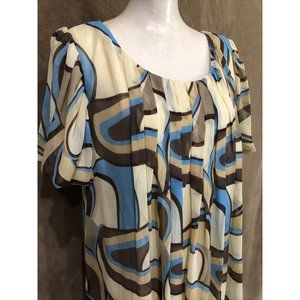 Antilia Femme 3X Plus Multicolor Short Sleeve Top Blouse #389